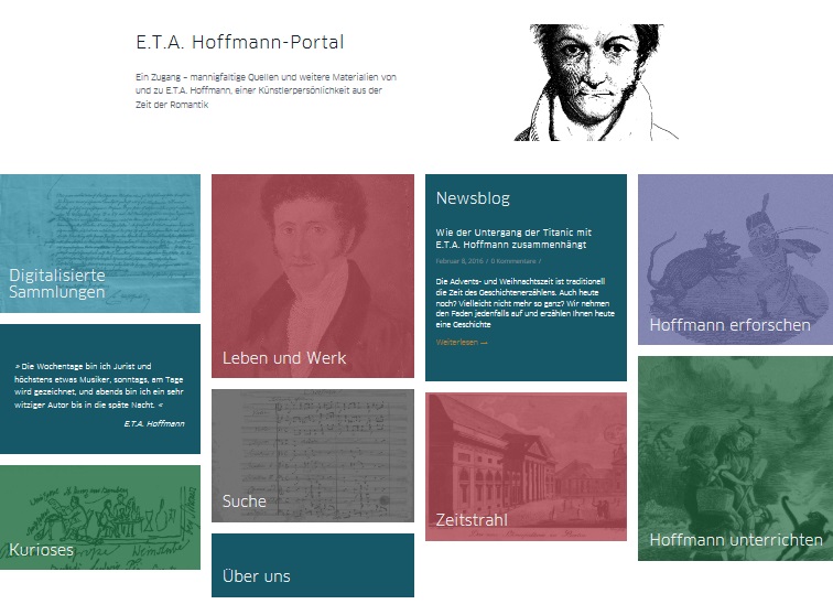 Erster Entwurf Startseite E.T.A. Hoffmann-Portal