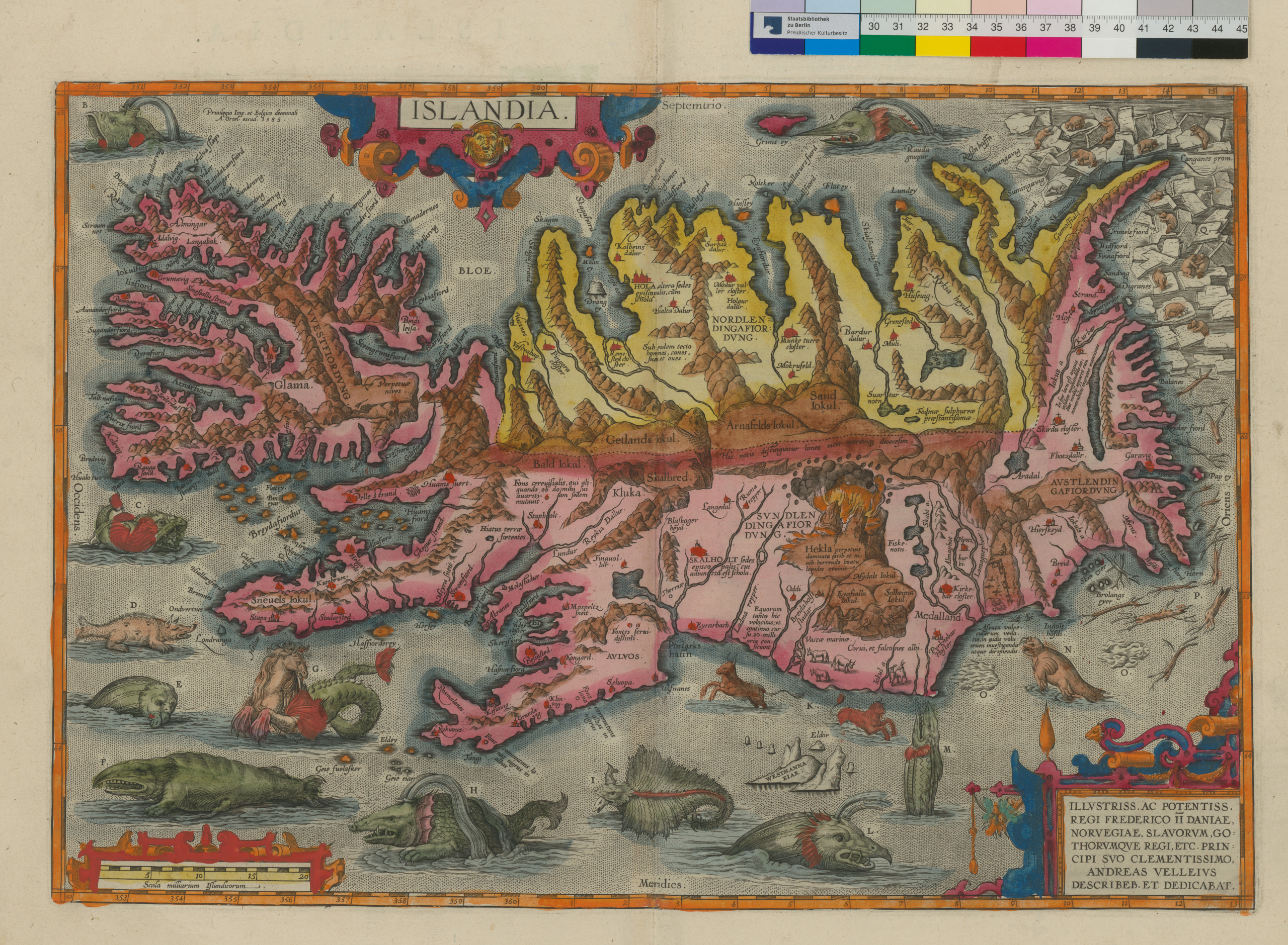 Islandia-Karte von Abraham Ortelius