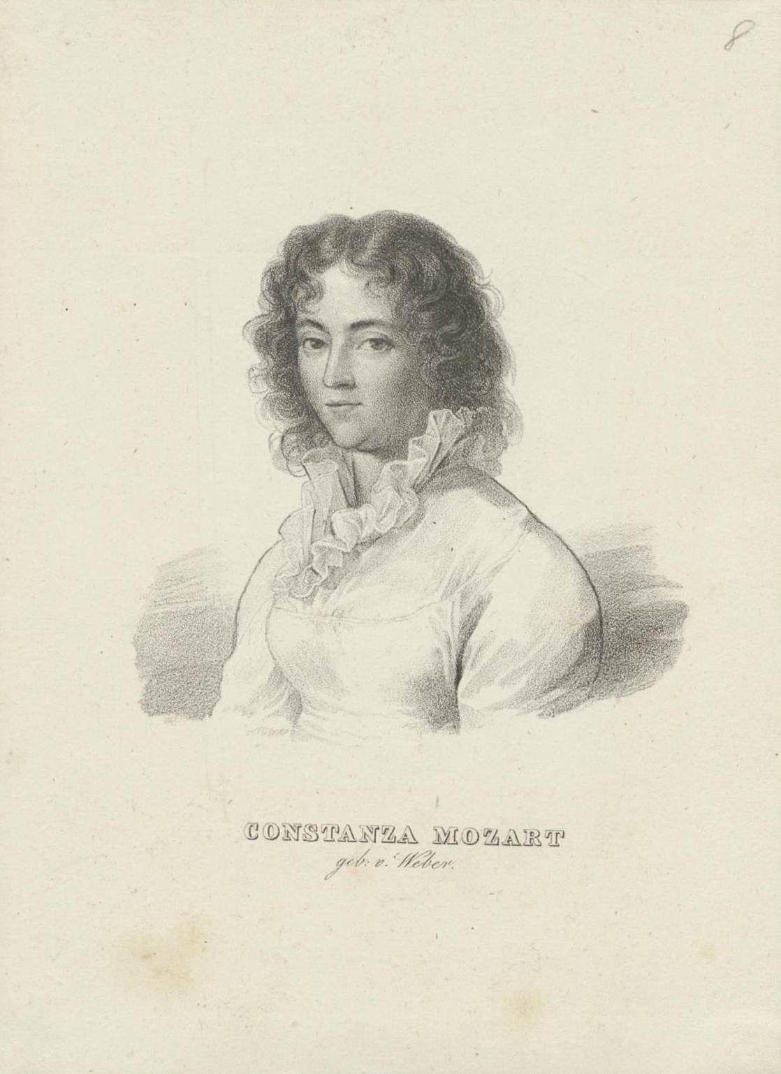 Constanze Mozart, nach einer Zeichnung von Joseph Lange, gedruckt 1828, Signatur: Mus.P. Mozart, K. I,1 Constanze Mozart, nach einer Zeichnung von Joseph Lange, gedruckt 1828, Signatur: Mus.P. Mozart, K. I,1