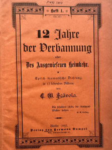 Dichtung von C. M. Scävola: "12 Jahre der Verbannung" 1893 - SBB: Yo_24668