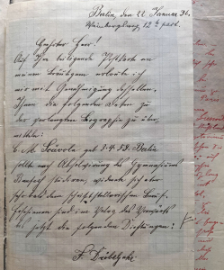 Brief von F. Dröbeljahr an Franz Brümmer - SBB: Nachlass Bruemmer, Franz,_Briefe II R Schi