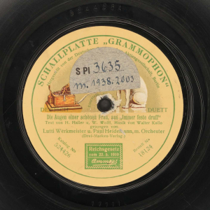 Etikett der Platte abgebildet