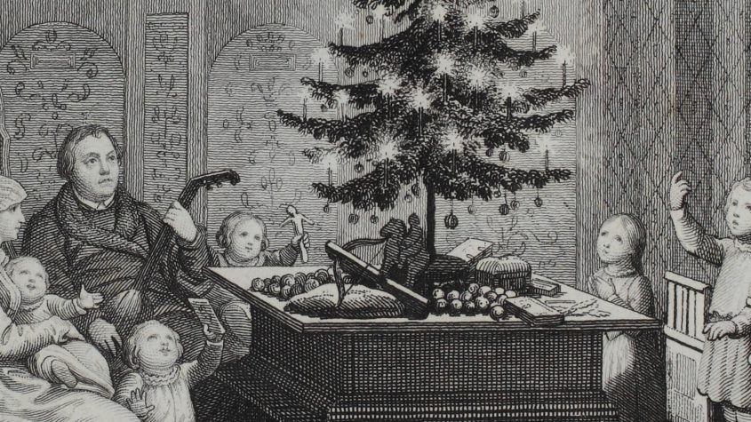 Frontispiz zu Karl Reinthalers Weihnachtsbüchlein von 1843. Kinder- und Jugendbuchabteilung. Lizenz: CC-BY-NC-SA