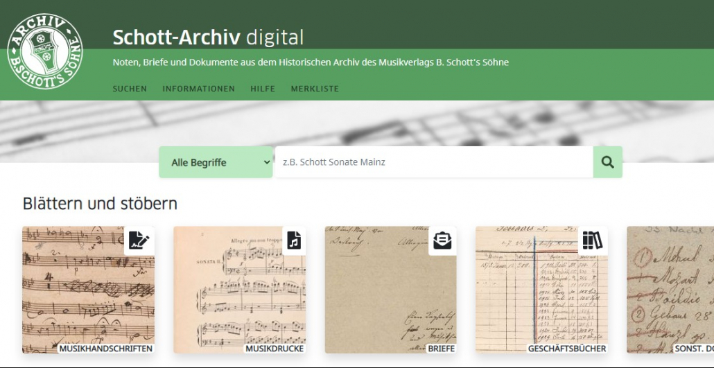 Startseite Schott-Archiv
