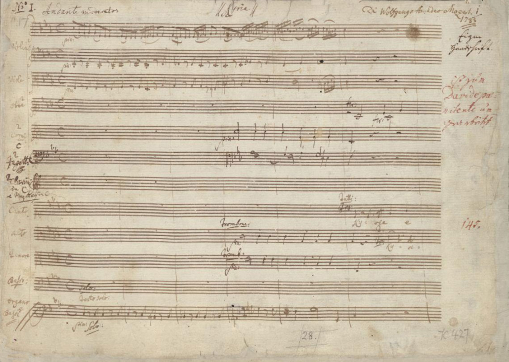 Autograph der Messe c-Moll (KV 427) von W.A. Mozart (Mus.ms.autogr. Mozart, W.A. 427)