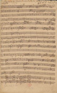 Autographe Partitur der Cembalokonzerte Warb C 68-72 / Ty 298 und 299/1-5 von J. C. Bach, Mus.ms. Bach P 390, in den Digitalisierten Sammlungen der Staatsbibliothek zu Berlin