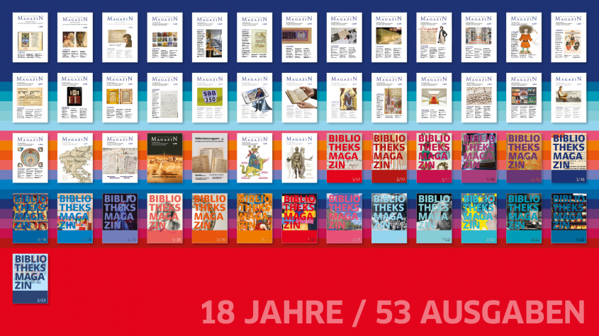 Alle 53 Cover der Bibliotheksmagazine von 2007 bis heute, Sandra Caspers, Staatsbibliothek zu Berlin-PK - Lizenz: CC-BY-NC-SA-3.0