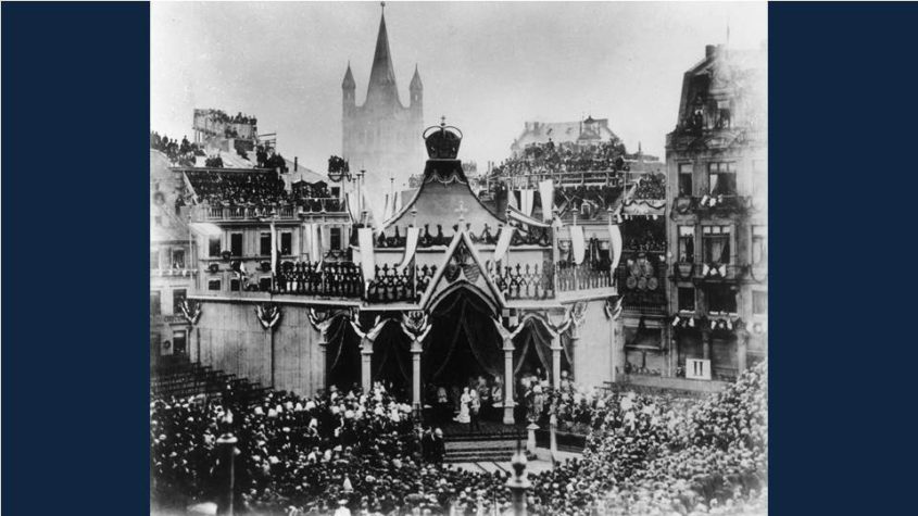 Einweihung (Schlußsteinlegung) des Kölner Doms am 18. Oktober 1880 in Anwesenheit von Kaiser Wilhelm I. und Kaiserin Augusta - Copyright bpk
