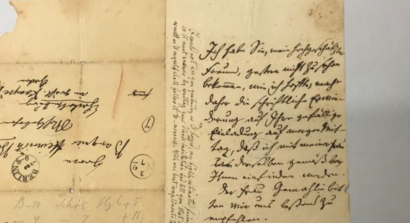 Brief von Georg Wilhelm Friedrich Hegel an den Bankier Heinrich Beer (1794–1842) vom 3.7.1830