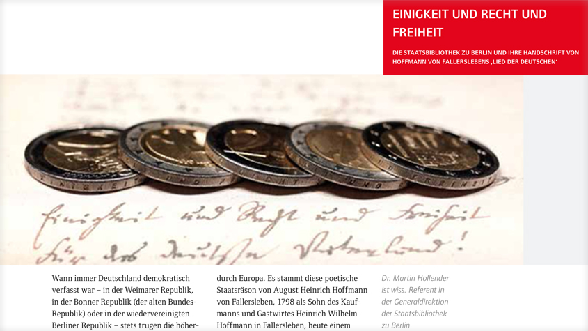 Ausschnitt aus Bibliotheksmagazin 1/17, S. 5 mit Beginn des Aufsatzes. - Gestaltung: Sandra Caspers, SBB-PK / Lizenz: CC BY-NC-SA