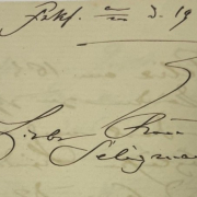 "Liebe Frau Seligmann...". Beginn des Briefes von Clara Schumann an Sarah Seligmann vom 19.02.1879