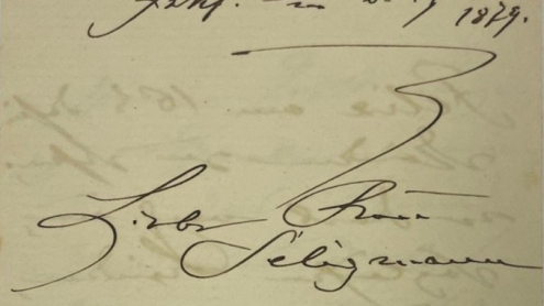 "Liebe Frau Seligmann...". Beginn des Briefes von Clara Schumann an Sarah Seligmann vom 19.02.1879
