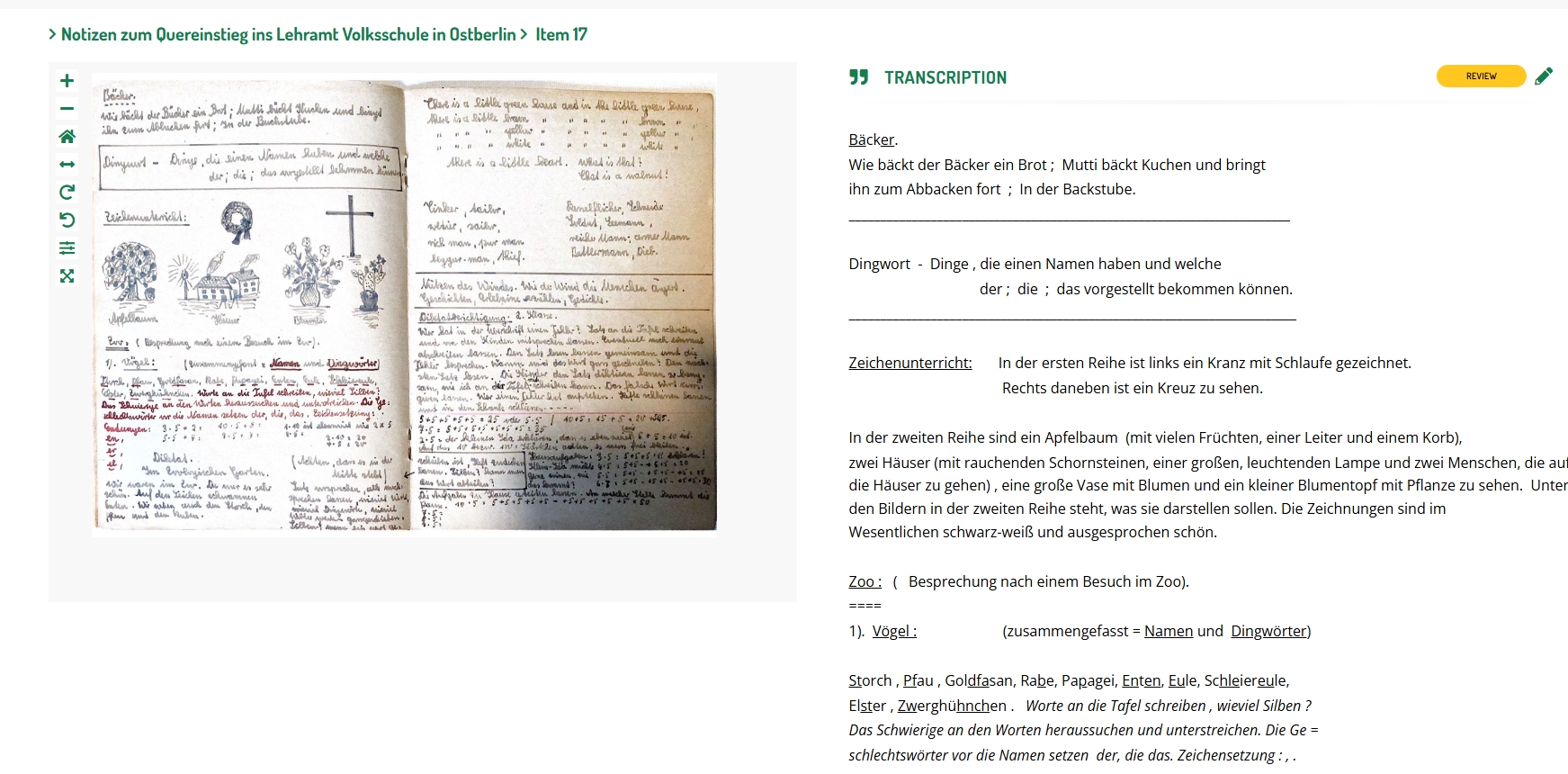 Notizen zum Quereinstieg ins Lehramt Volksschule in Ostberlin digitalisiert für die Datenbank https://1945.transcribathon.eu/, einer Kooperation von Facts & Files und der Stabi Berlin (Story - Berlin 1945)