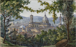 Felix Mendelssohn Bartholdy: Florenz. Aquarell aus dem Album seiner Schwester Fanny Hensel, ca. 1834 (MA BA 188,38)