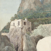 Felix Mendelssohn Bartholdy: Aquarell aus Amalfi im Skizzenbuch der Italien-Reise, Mai 1831 (MA Nachl. 22/B,1)