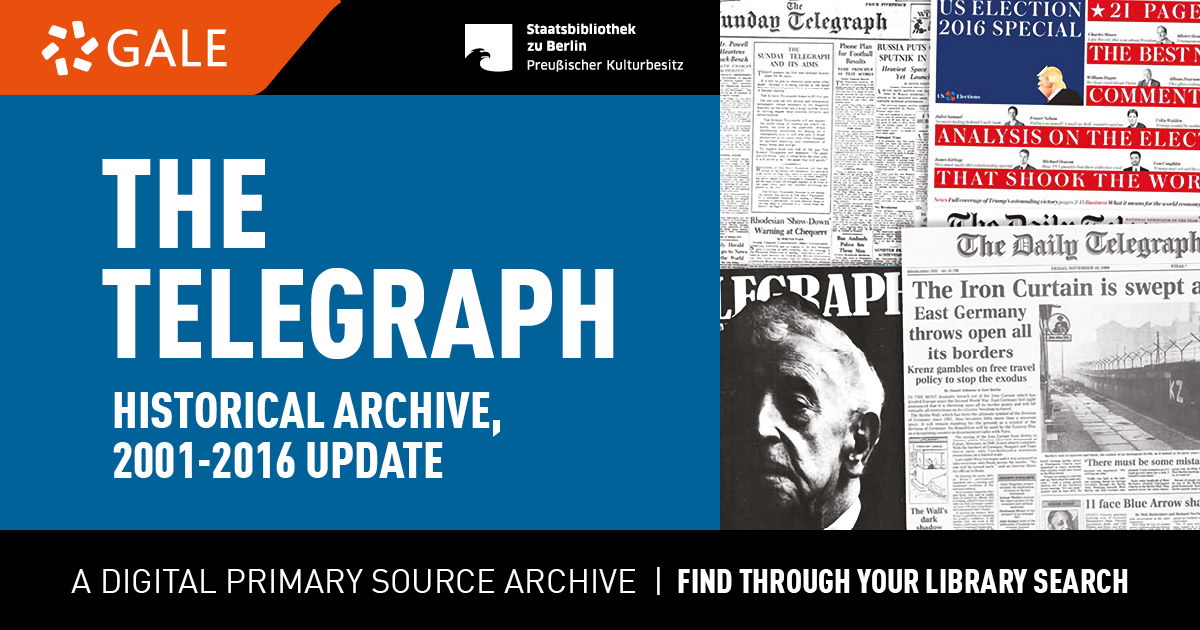 Gale-Datenbank: The Telegraph Historical Archive - Lizenz: CC-BY-NC-SA