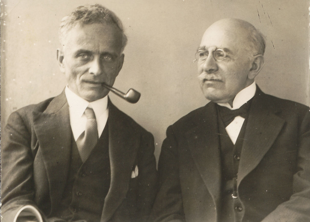Oskar Heinroth mit dem berühmten Ornithologen Erwin Stresemann 1934