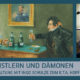 E.T.A. Hoffmann (links) und Ludwig Devrient im Weinkeller von Lutter & Wegner in Berlin (um 1900) © bpk | Ingo Schulze, in seiner Berliner Wohnung, 2017 © Gaby Gerster