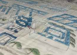 Detailansicht Falten und Wellen im Stoff