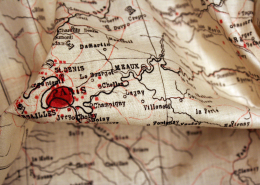 Detailansicht von Paris im gefalteten Zustand der Karte