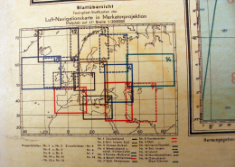 Detailansicht der Blattübersicht der einzelnen Luft-Navigationskarten, in er linken unteren Ecke