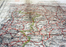 Detailansicht eines Grenzgebietes, verdeutlicht durch kräftige grüne Farbe