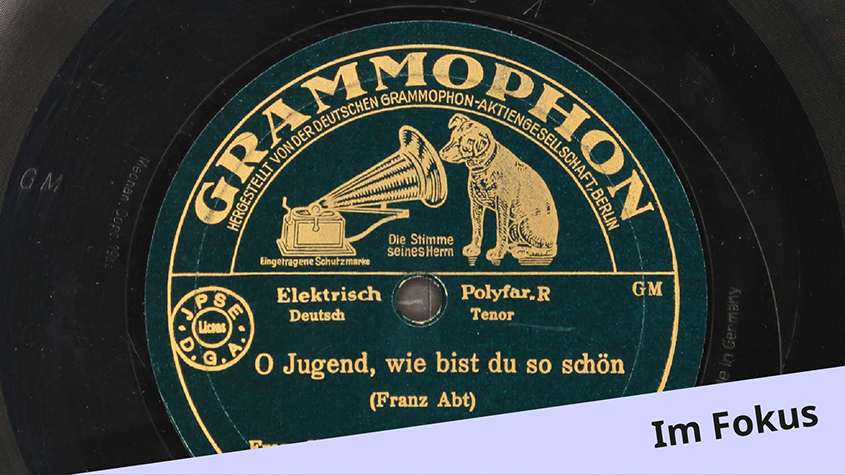 O Jugend, wie bist du so schön / Franz Abt. [1928] Labelfoto/Plattenetikett von SPL 5288 („Grammophon“)