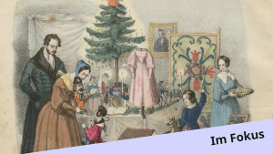 Peter Carl Geißlers Illustration zum Weihnachtsabend in E.T.A. Hoffmanns Nussknacker & Mäusekönig. Verlag der C.H. Zeh'schen Buchhandlung. 184X