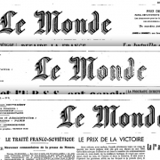 Auszug der Titelblätter der drei ersten Ausgaben der Le Monde vom 19./20./21.12.1944