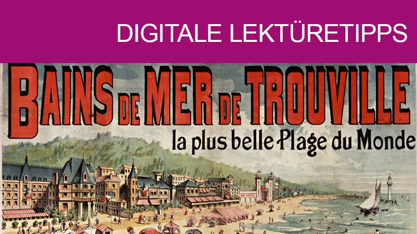 Bildausschnitt: Affiche / Plakat "Bains de mer de Trouville..." von A. F. (Plakatmaler). 1890. Source gallica.bnf.fr / BnF