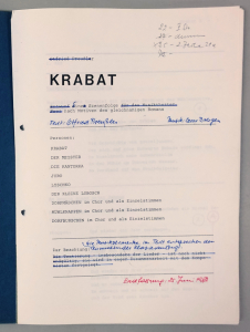 NL Preußler: Krabat, Titelblatt des Librettos