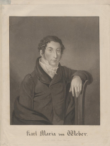 Carl Maria von Weber, Aquatinta von Friedrich Jügel (1816)