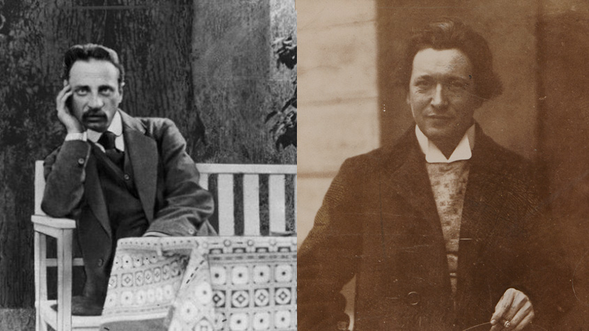 Rainer Maria Rilke im Garten auf einer Bank sitzend. 1913. bpk-Fotoarchiv / Fotograf unbekannt | Ferruccio Busoni in Venedig, 1909 © SBB