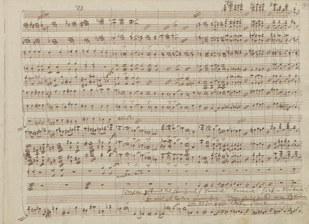 „Samiel! hilf“ – der Kulminationspunkt der Wolfsschluchtszene in Webers autographer Reinschrift des Freischütz