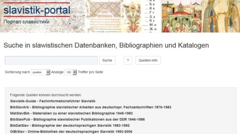 Screenshot Slavistik-Portal/Bildnachweis: Osteuropa-Abteilung, Lizenz: CC BY-NC-SA 4.0