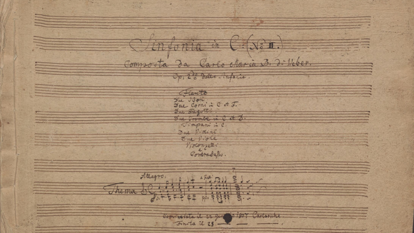 Titelblatt 55 MS 223 (Carl Maria von Weber, Sinfonie Nr. 2 C-Dur WeV M.3)