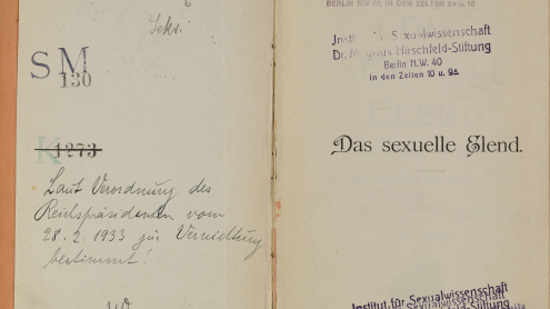 Heinz Starkenburg: Das sexuelle Elend der oberen Stände. Ein Notschrei an die Öffentlichkeit. Leipzig: Friedrich, 1898. Signatur: Kd 1196/6