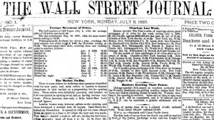 Titelblatt The Wall Street Journal (8.7.1889, No 1)