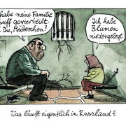 Karikatur "Was läuft eigentlich in Russland?" Copyright © Greser & Lenz F.A.Z.