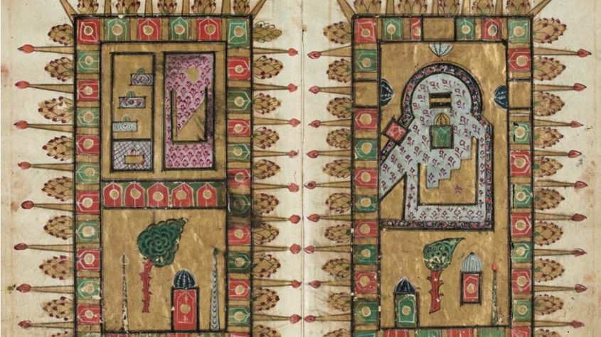 Schematische Darstellung der Heiligtümer in Medina und Mekka