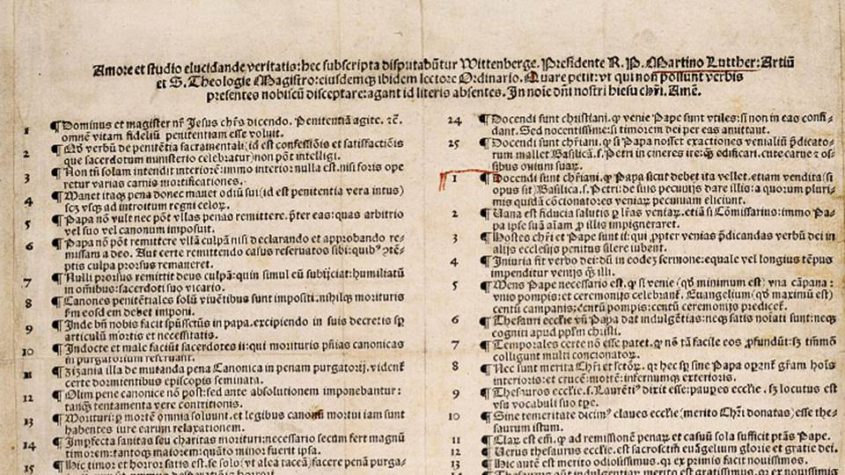 Ausschnitt aus dem Nürnberger Plakatdruck der 95 Thesen, 1517 | Quelle: Digitale Bibliothek der Staatsbibliothek zu Berlin - PK || CC BY-SA-NC 3.0