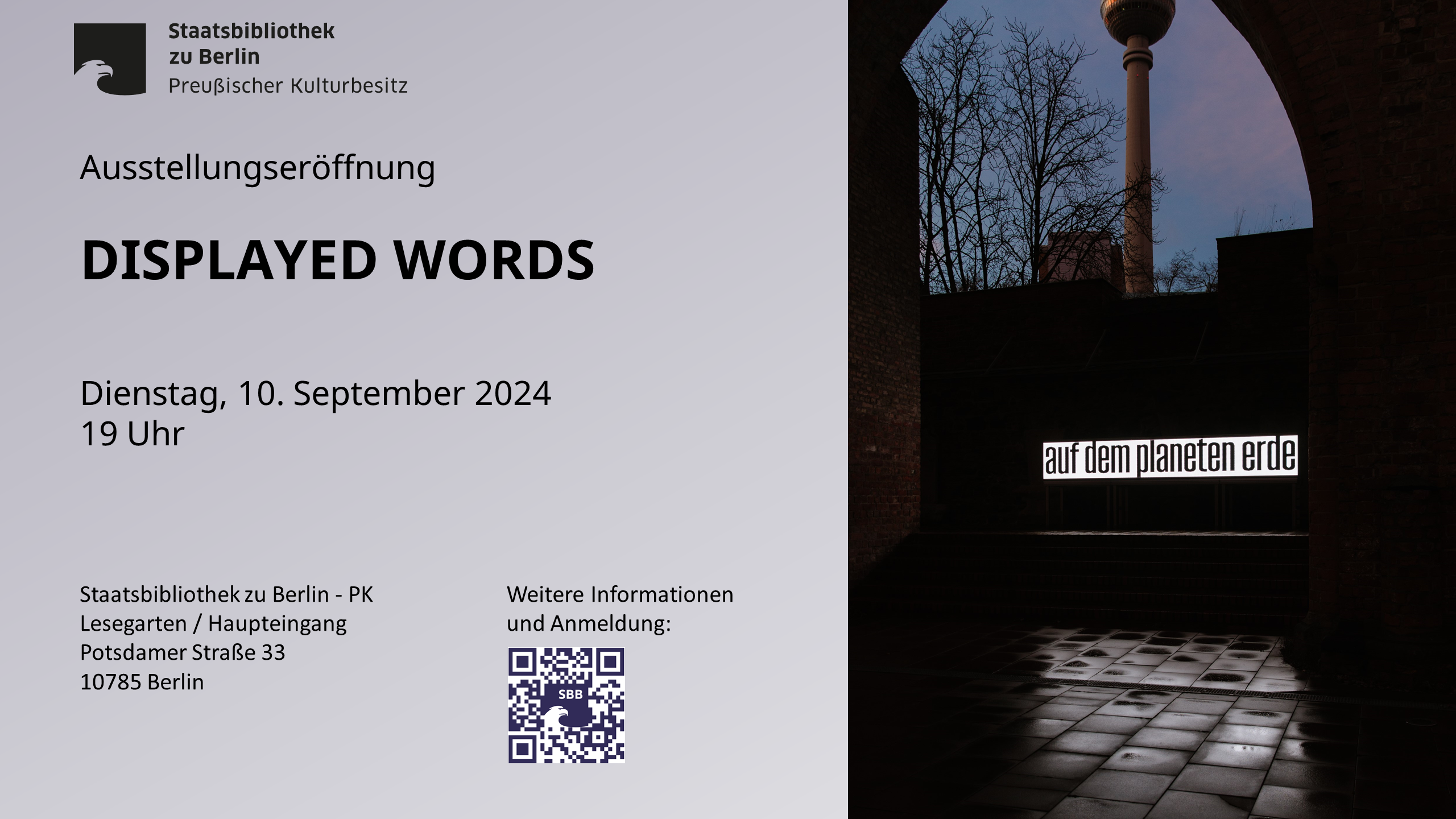 Ausstellungseröffnung Displayed Words, 10.09.2024