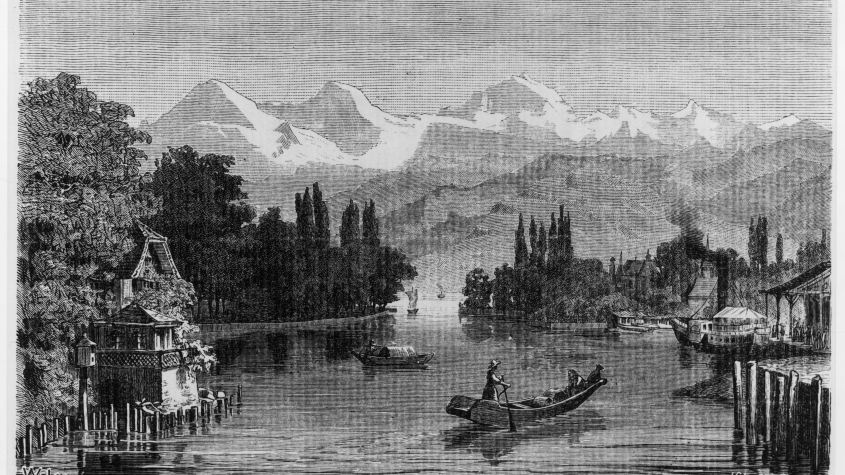 Die Aarinsel bei Thun, auf der Heinrich von Kleist kurzzeitig lebte