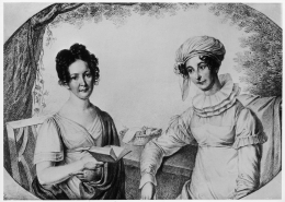 Heinrich von Kleists Verlobte Wilhelmine von Zenge (rechts im Bild)
