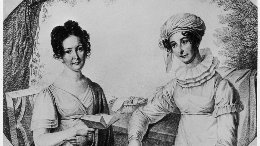 Heinrich von Kleists Verlobte Wilhelmine von Zenge (rechts im Bild)