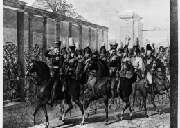 Friedrich Wilhelm III. und seine Generäle werden am 23.12.1809 am Bernauer Tor begrüßt; Kleist wird Anfang Februar eintreffen