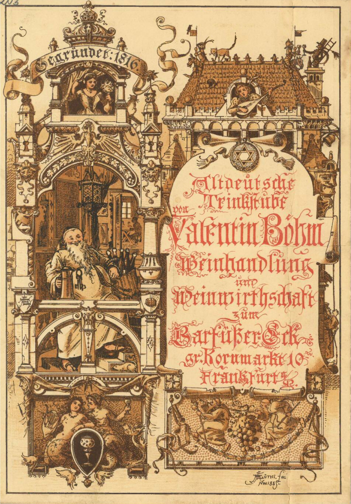 Nr. 203: Vorderseite, Altdeutsche Trinkstube von Valentin Böhm, Frankfurt a. M.