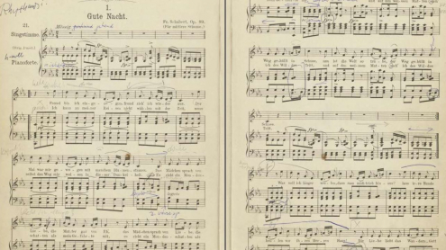 Handexemplar der Winterreise mit Eintragungen von Dietrich Fischer-Dieskau (55 Nachl 98/C,106)